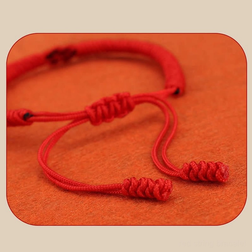 Chinese knot red string protection bracelet representing Buddha Stones authentic craftsmanship