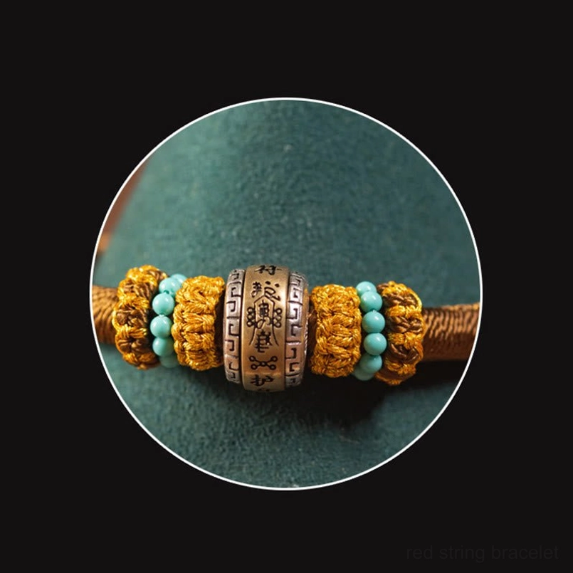 Tibetan amulet King Kong Knot bracelet blessed protection symbol on natural cord