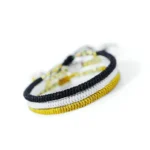 3-piece Tibetan King Kong Knot amulet bracelet set in khaki gray and black woven cotton handmade design