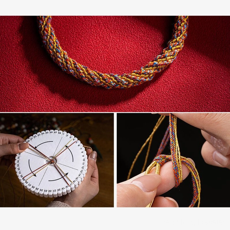 Tibetan Om Mani Padme Hum Ruyi bracelet product overview showing adjustable sizing and multicolor design