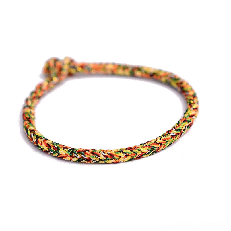 Tibetan eight thread peace knot bracelet protection spiritual jewelry detail