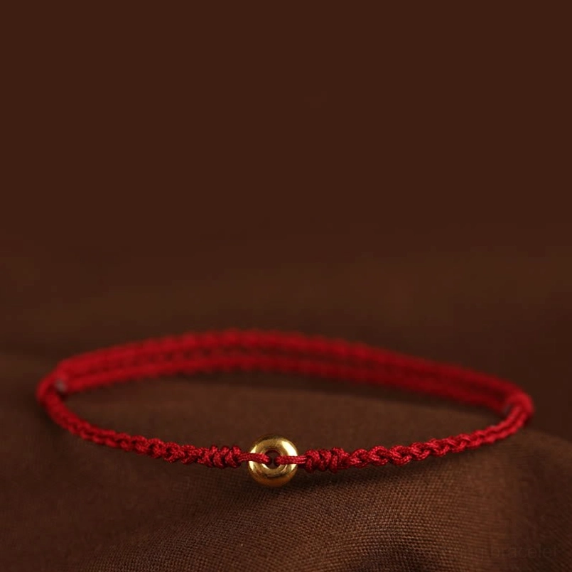 handmade red cord fortune bracelet tibetan buddhist protection symbol