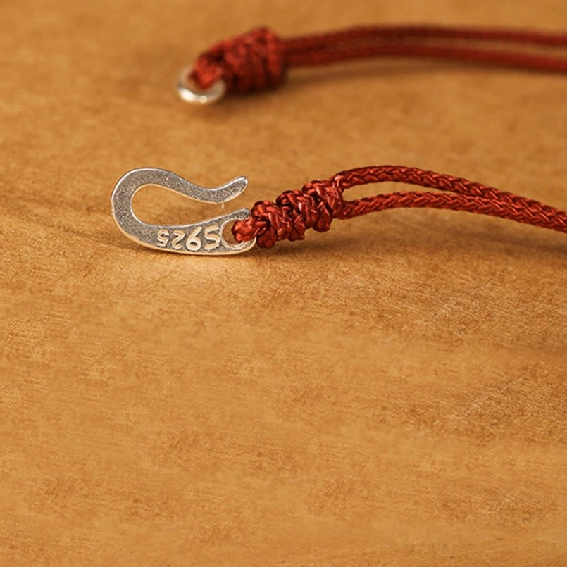 Tibetan blessed red string bracelet with sterling silver clasps spiritual jewelry