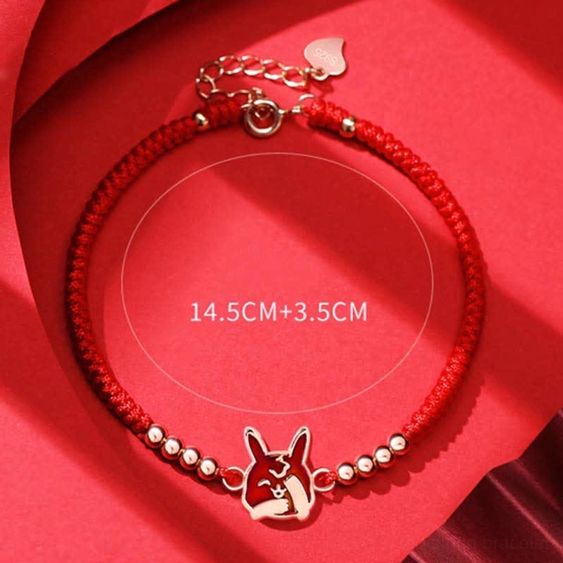 Tibetan red string bracelet with zodiac charm healing fortune feng shui