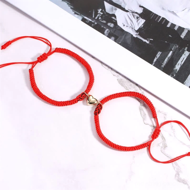 Tibetan red string bracelet with Chinese knot detail perfect for couples and close relationships