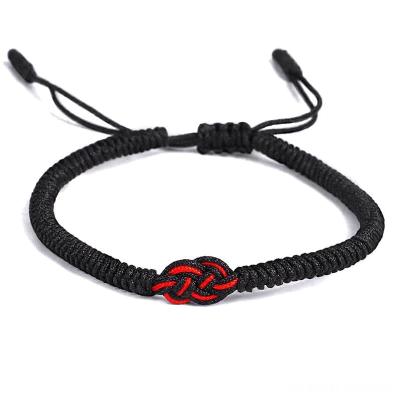 Red string protection bracelet showing unisex design suitable for all ages and genders