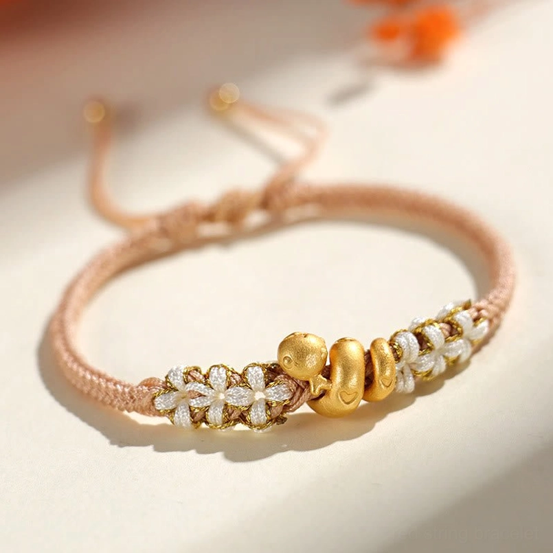 Handmade unisex snake zodiac luck bracelet casual daily wear shot