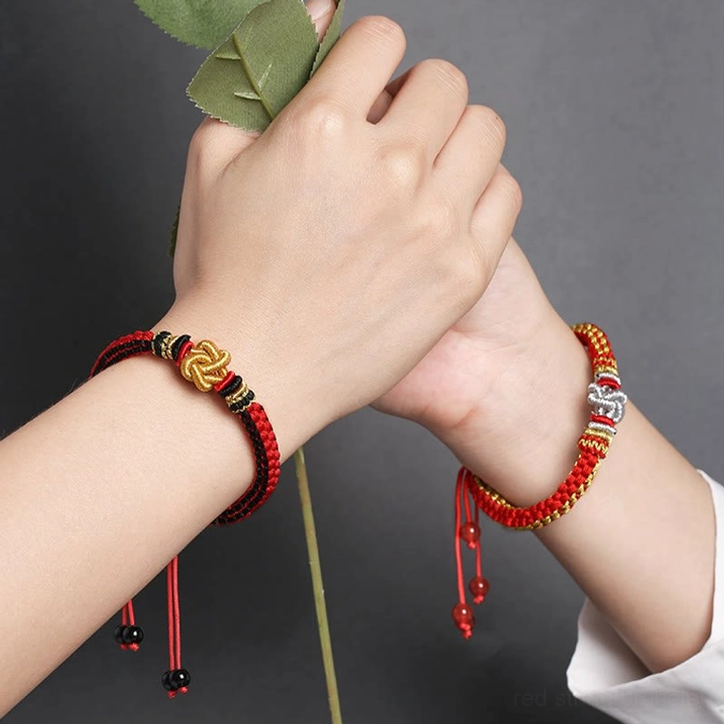 True love knot woven bracelet with adjustable sizing for universal fit and comfort