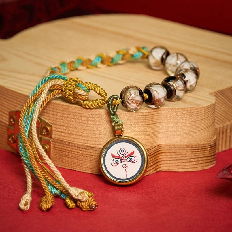 Five Directions Wealth God bracelet wrist size wearing example on model