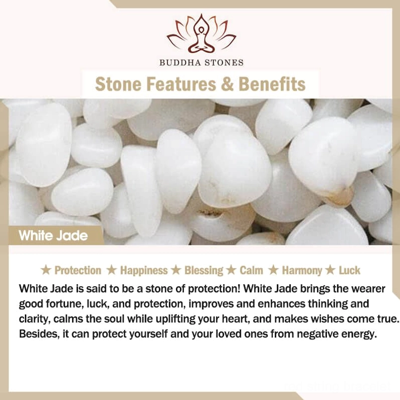 White jade stone benefits for protection happiness blessing calm and luck in healing crystal collection
