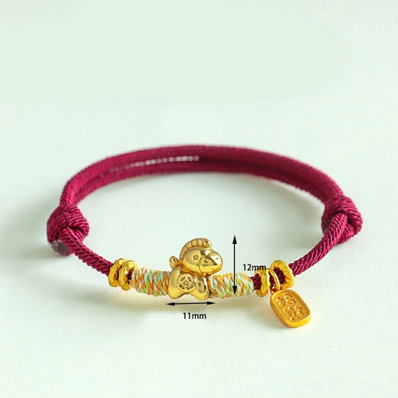 Year of the Horse red string bracelet worn on wrist lifestyle shot