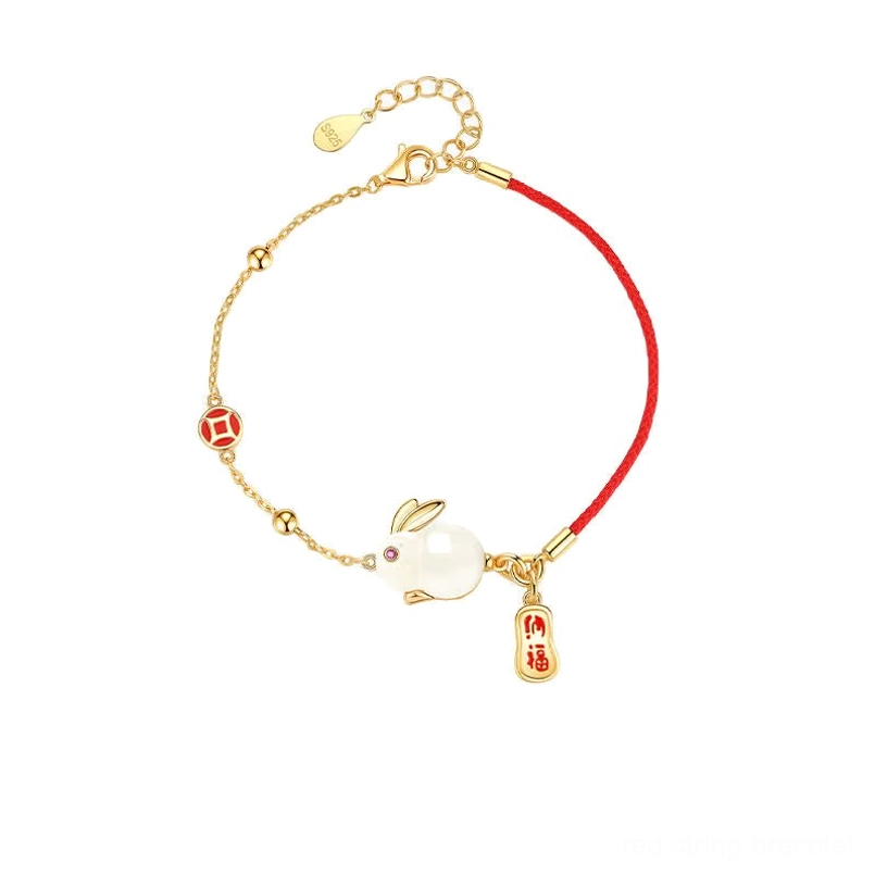 Year of the Rabbit red string bracelet premium gift box packaging shot