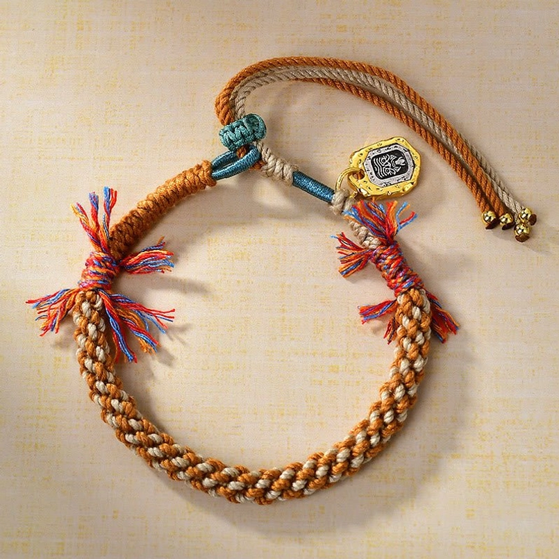 Zakiram Goddess of Wealth engraved charm red string bracelet view