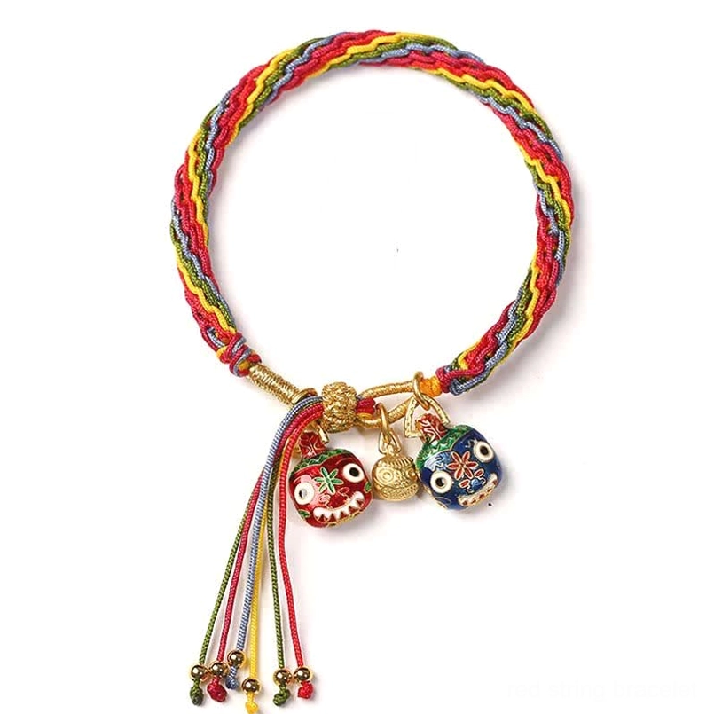 Colorful and beast zodiac themed protective bracelet with vibrant multicolor handwoven design