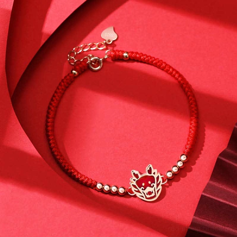 Chinese Zodiac Goat red string bracelet with enamel goat charm creativity harmony