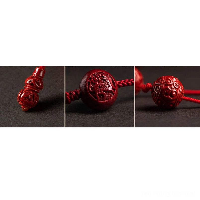 Zodiac gourd cinnabar belly chain with spiritual blessing and fortune-bringing charm