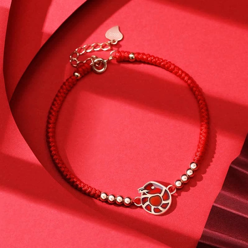 Chinese Zodiac Monkey red string bracelet with enamel monkey charm cleverness adaptability