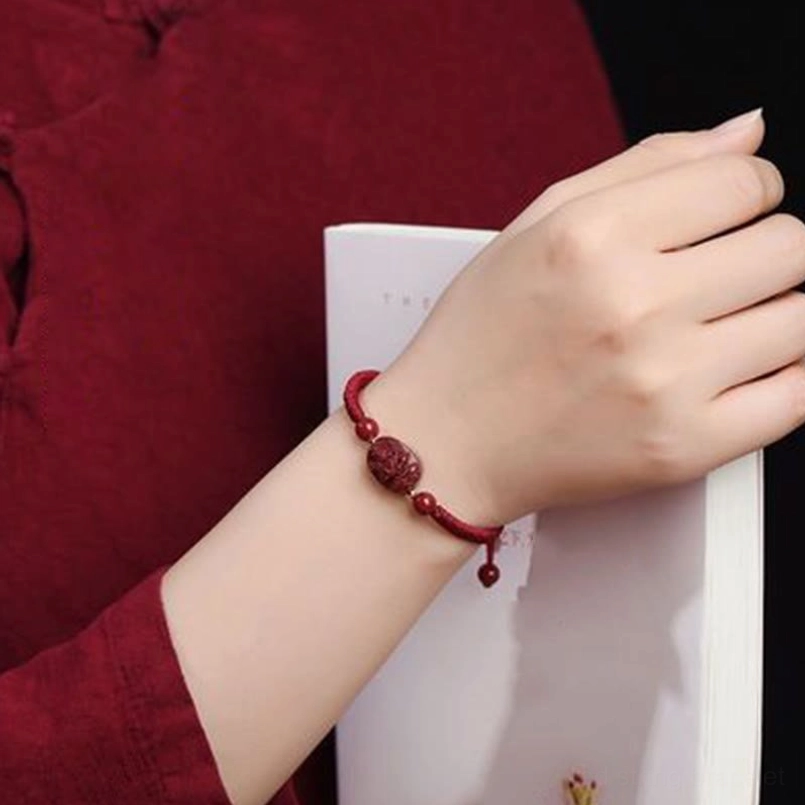 Cinnabar natal buddha red string bracelet adjustable sizing all wrist sizes