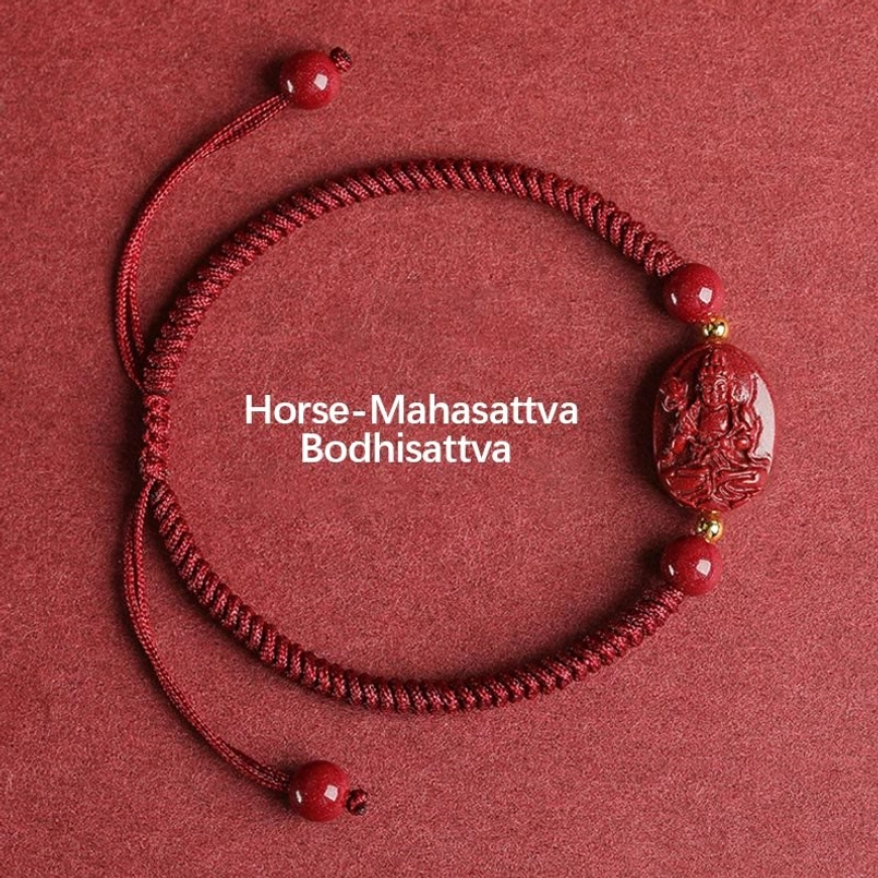 Horse zodiac Mahasattva Bodhisattva cinnabar red string bracelet spiritual charm