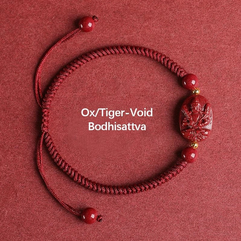 Ox Tiger zodiac Void Bodhisattva cinnabar red string bracelet protective charm