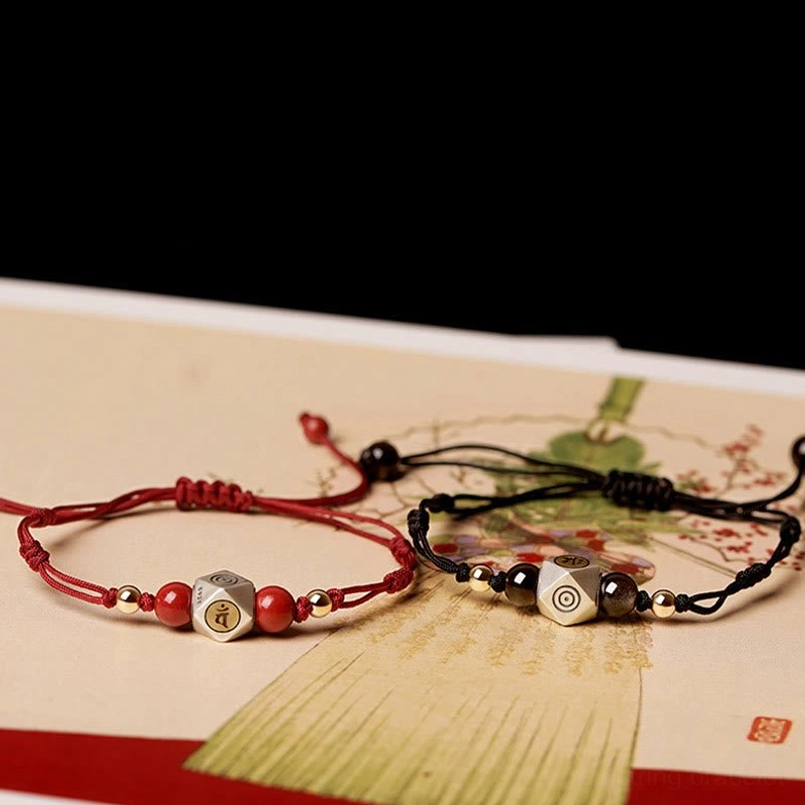 Chinese zodiac natal Buddha sterling silver bracelet with complete 12 animal sign collection display
