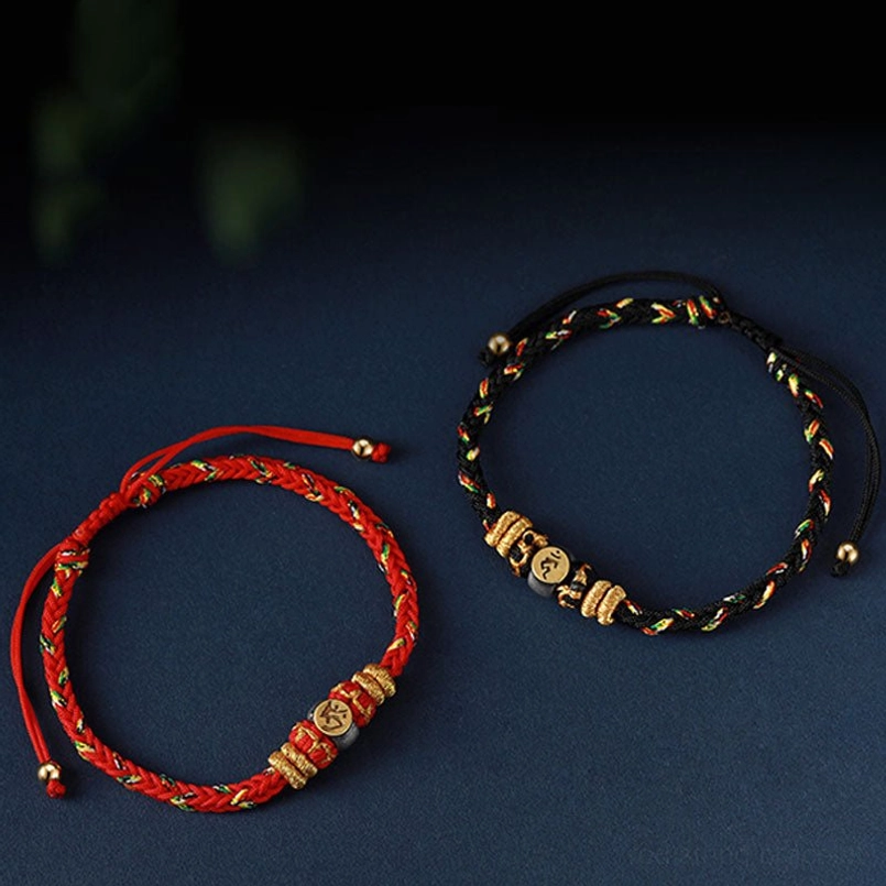 Red string zodiac natal buddha bracelet with sterling silver bead representing fate and protection