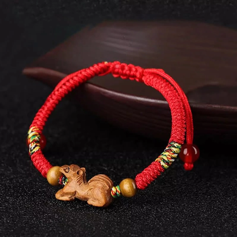 Zodiac red string bracelet wrist wear demonstration