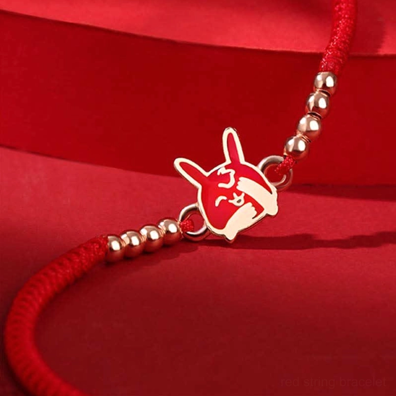 Chinese Zodiac Snake red string bracelet with enamel charm wisdom symbol luck protection