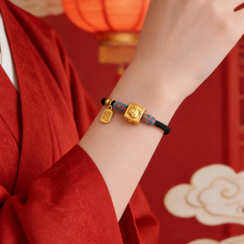 Chinese zodiac lucky charm bracelet three harmonies configuration detail view
